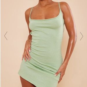 NWT Sage glitter knit scrunched mini dress